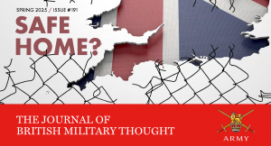 The bottom of the cover of Issue 191 of the journal of British Military Thought